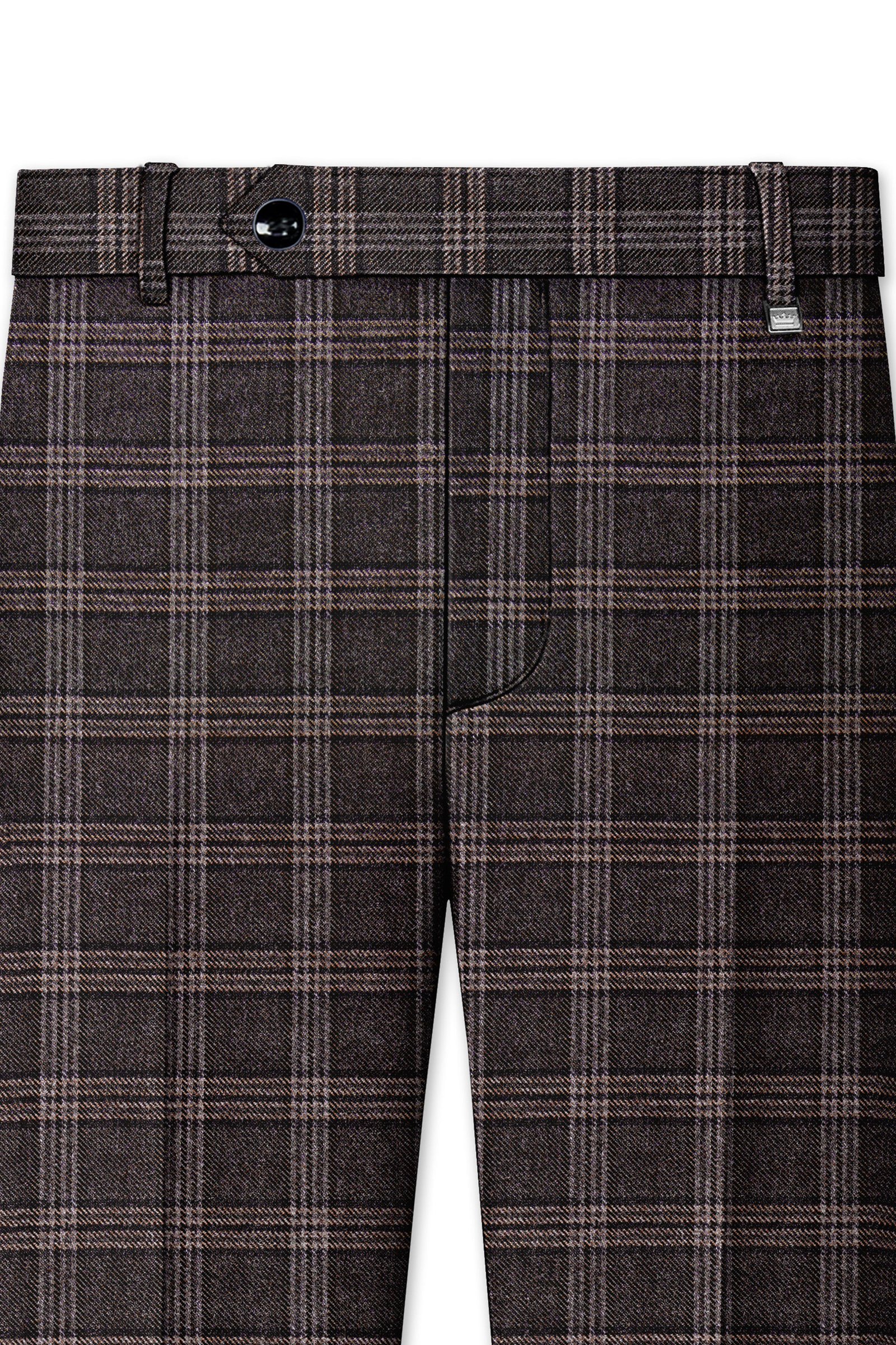 Eclenzo-Eclipse Brown Plaid Tweed Double Breasted Suit:圖片 12