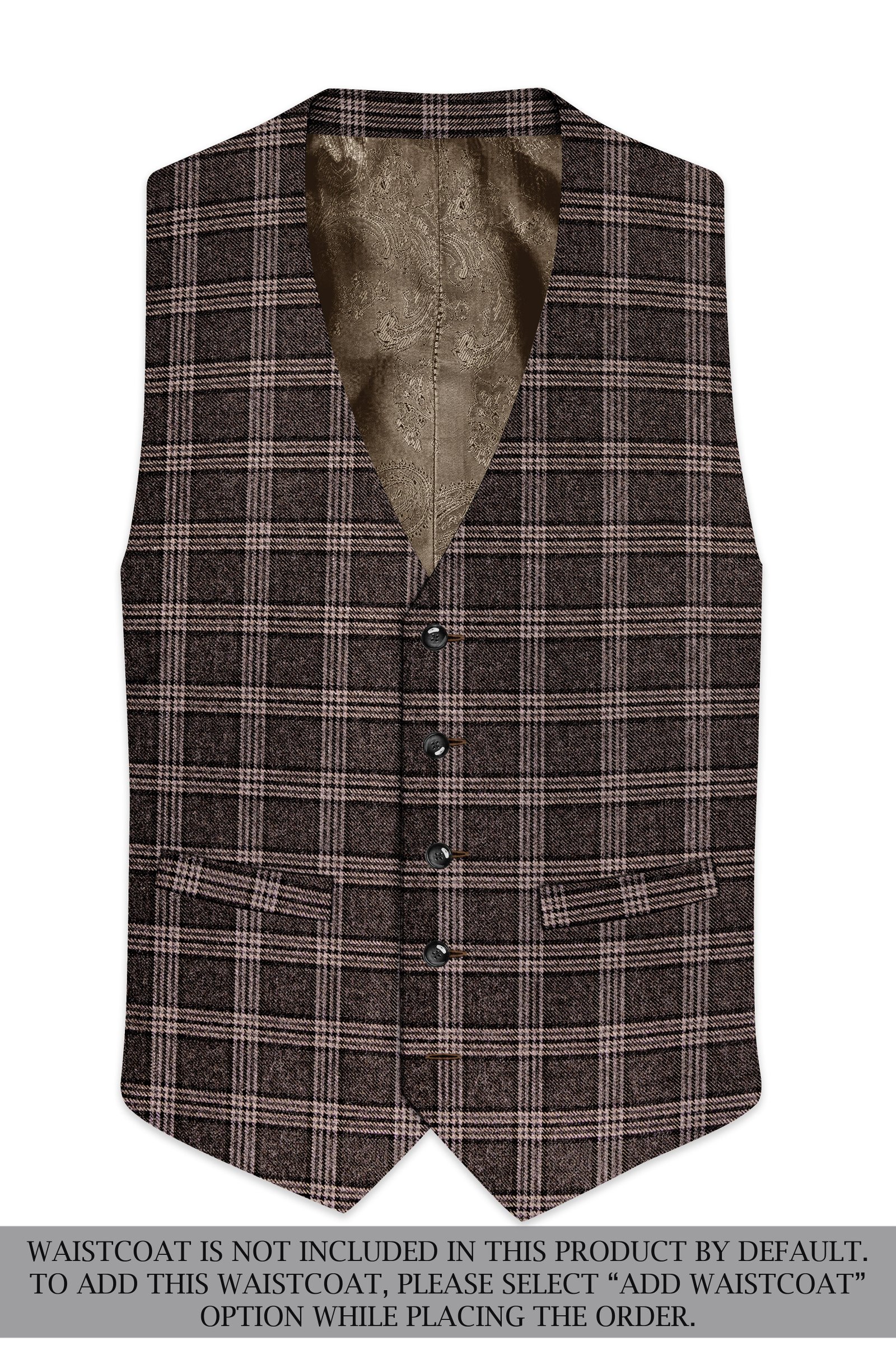 Eclenzo-Eclipse Brown Plaid Tweed Double Breasted Suit:圖片 16