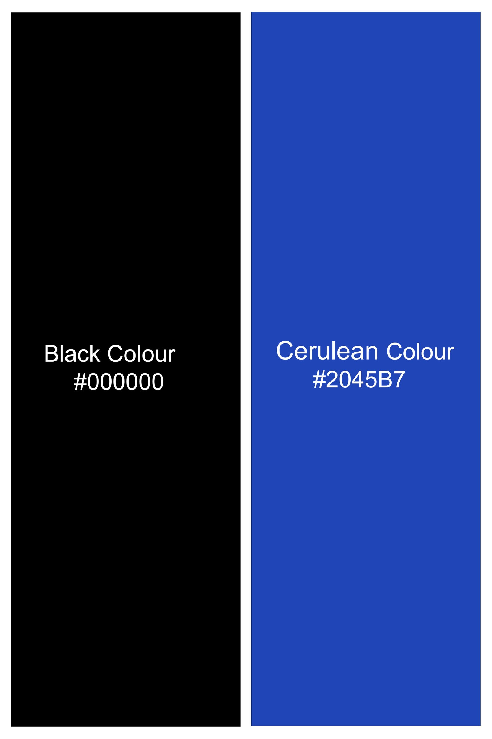 Panevoro-Jade Black With Cerulean Blue Windowpane Wool Rich Double Breasted Suit:圖片 18