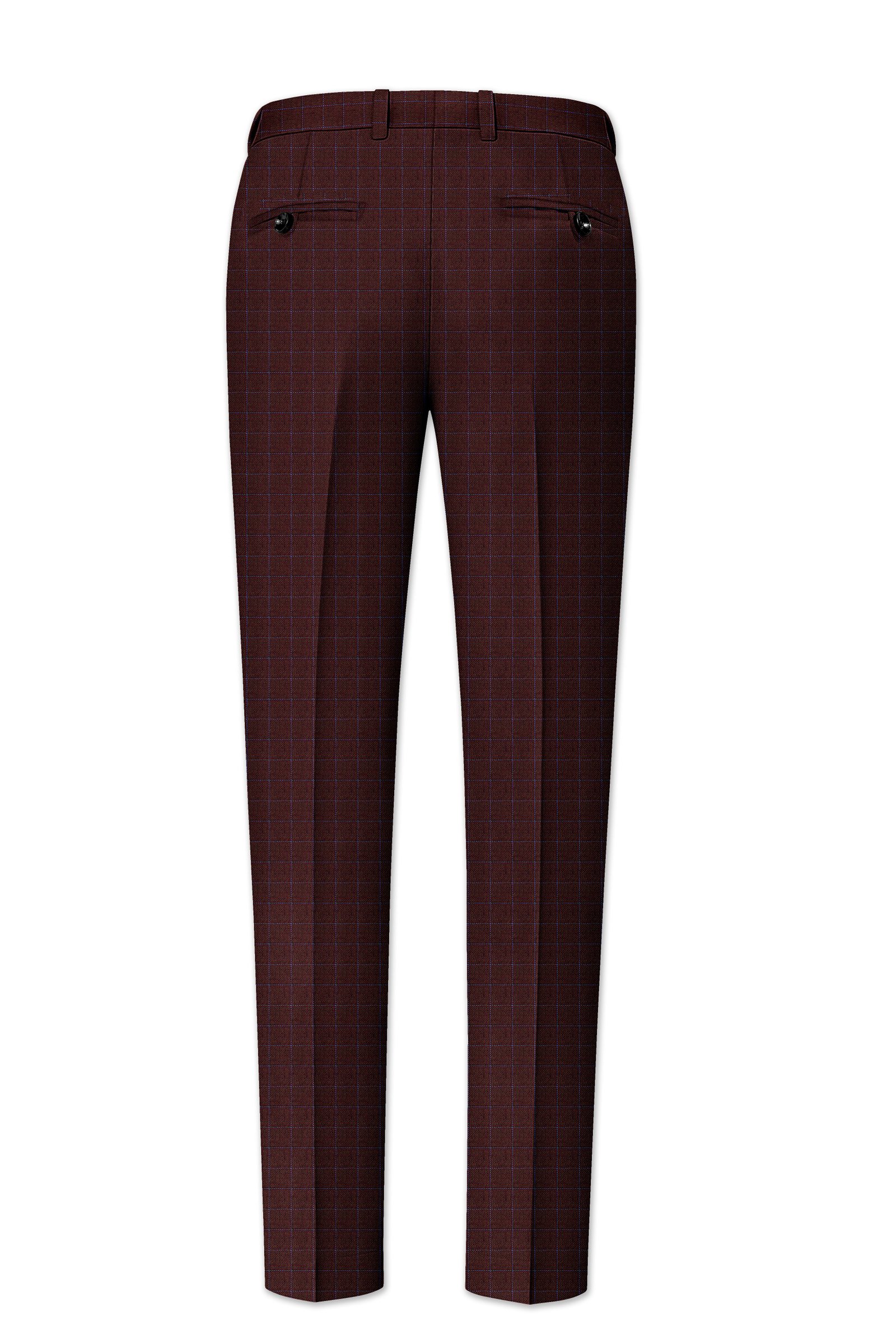 Wolvoro-Eclipse Brown Plaid Wool Rich Double Breasted Suit:圖片 14