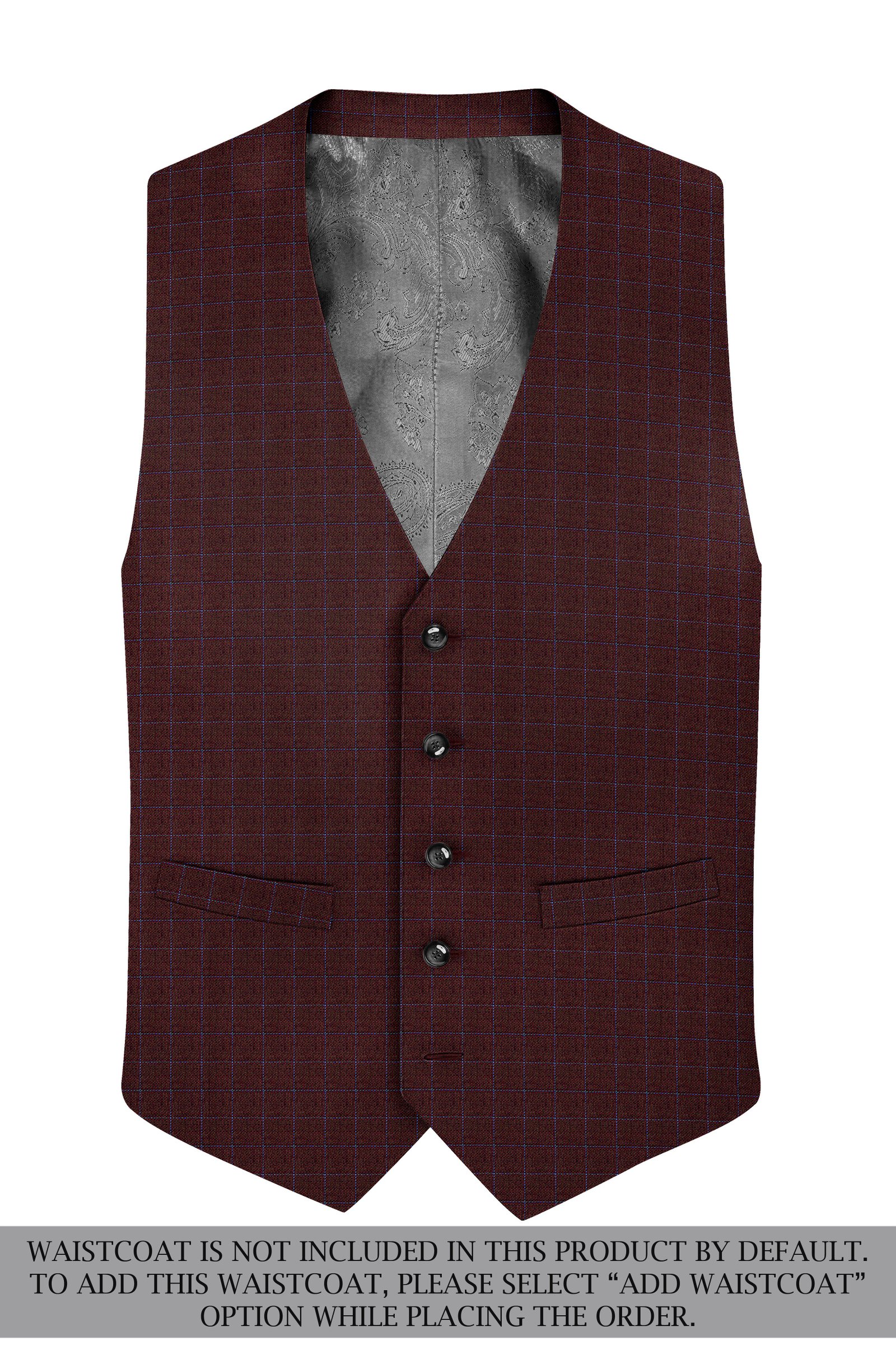 Wolvoro-Eclipse Brown Plaid Wool Rich Double Breasted Suit:圖片 16