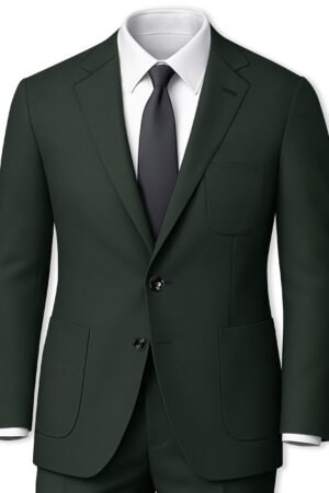 Virenza-Rangoon Green Solid Premium Cotton Single Breasted Sports Suit