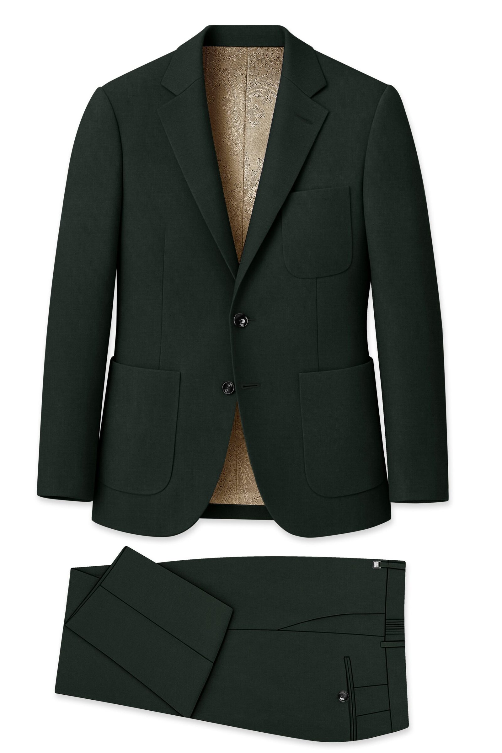 Virenza-Rangoon Green Solid Premium Cotton Single Breasted Sports Suit:圖片 11