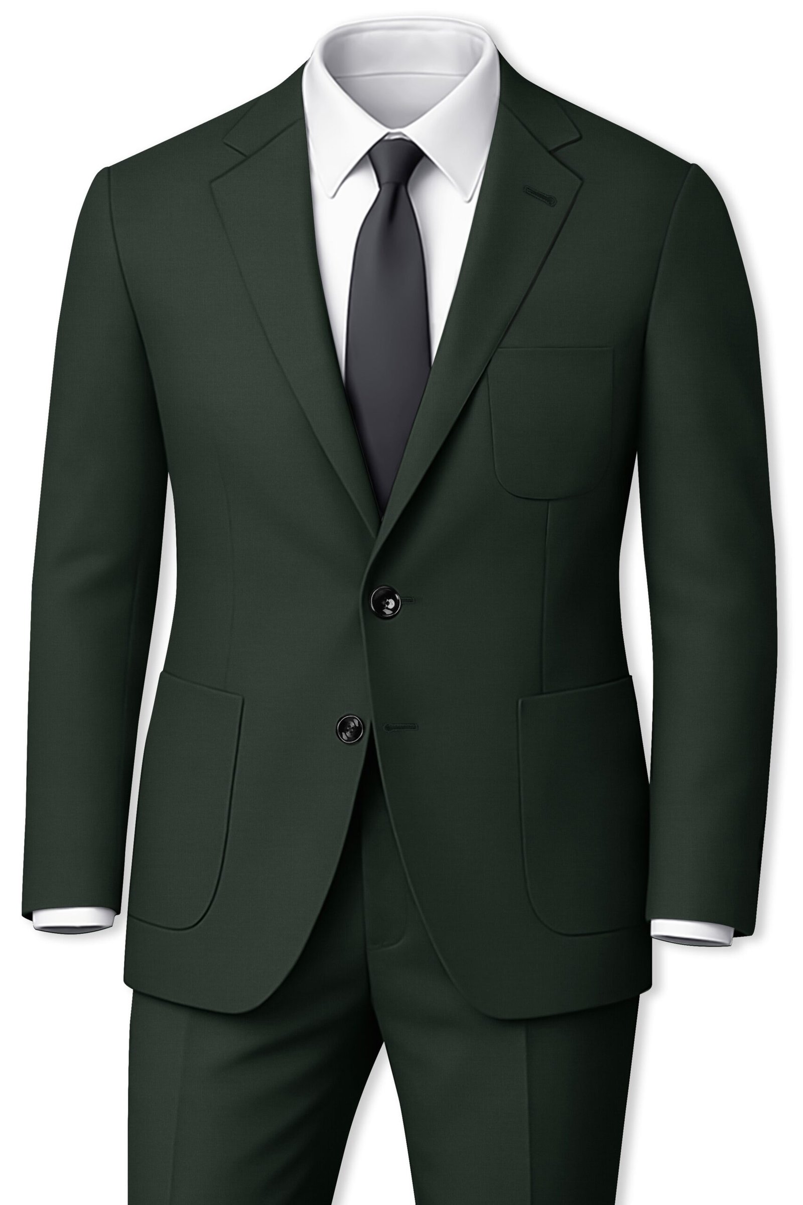 Virenza-Rangoon Green Solid Premium Cotton Single Breasted Sports Suit:圖片 2