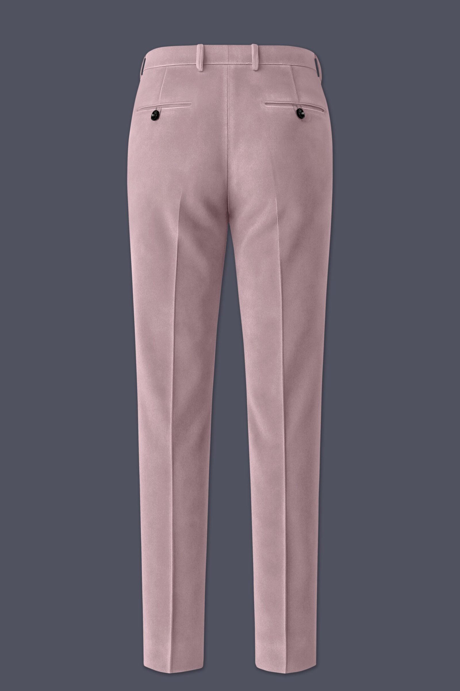 Rosvoro-Calming Pink Velvet Peak Lapel Tuxedo Suit:圖片 15