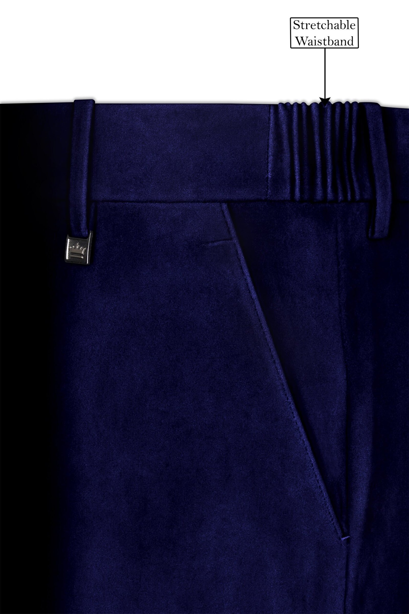 Azurion-Royal Blue With Blue Lepal Velvet Peak Lapel Tuxedo Suit:圖片 16