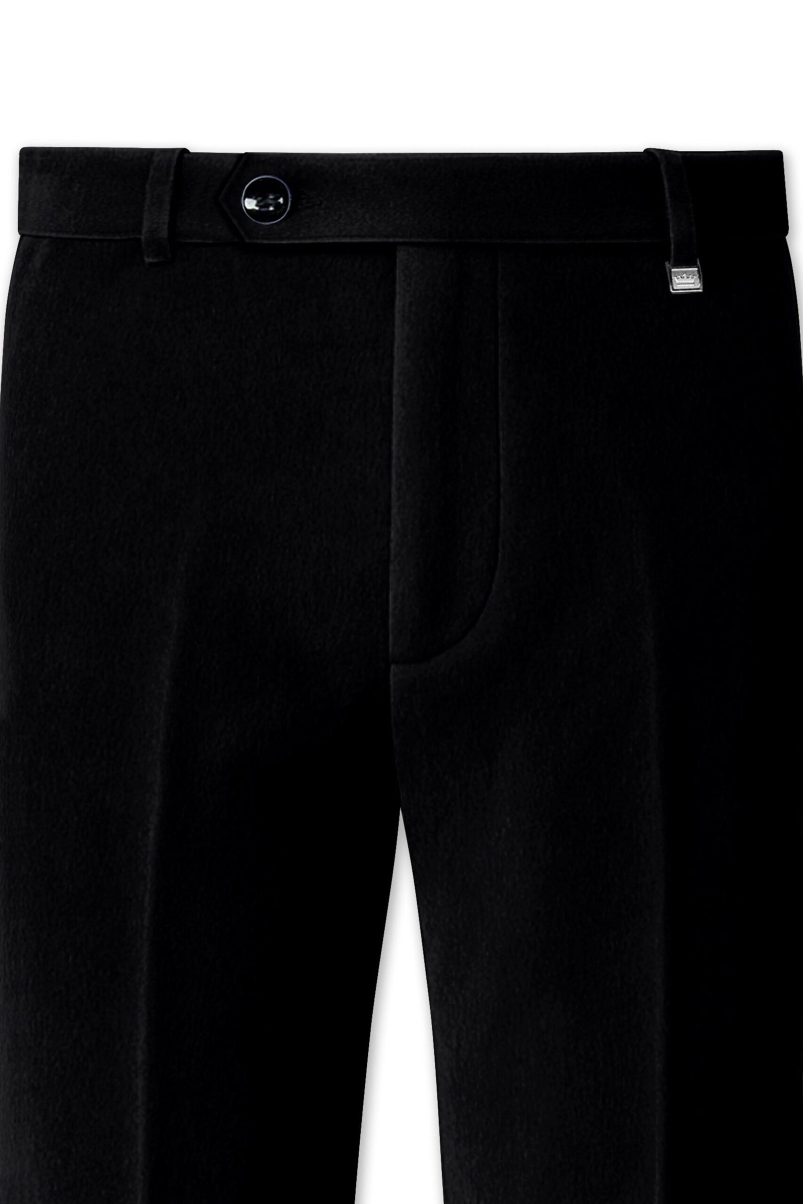 Jadevel-Jade Black With Blue Lepal Velvet Peak Lapel Tuxedo Suit:圖片 13