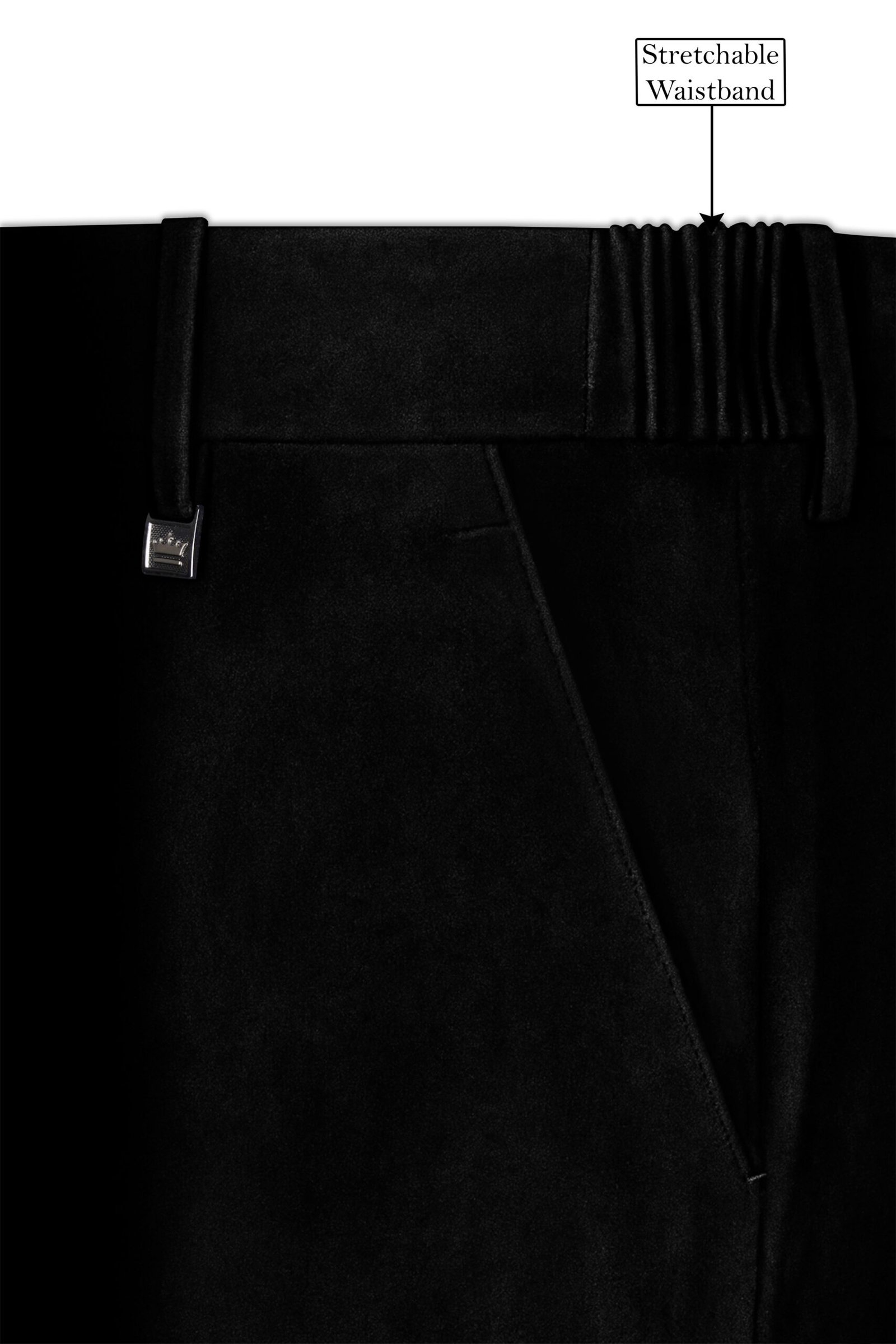 Jadevel-Jade Black With Blue Lepal Velvet Peak Lapel Tuxedo Suit:圖片 16